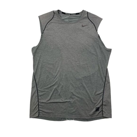 Nike Pro Tank Top Mens XL Extra Large Fitted Grey Heather Training Dri Fit - Picture 1 of 13